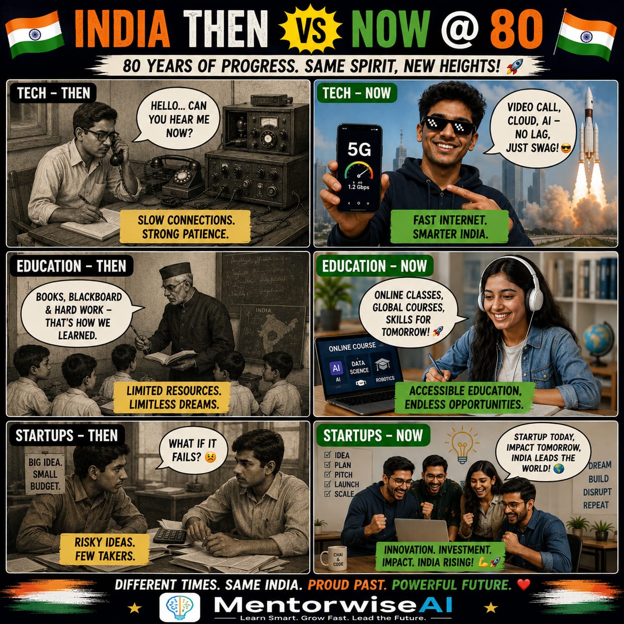 Challenge 2 — AI Meme entry by S. B. Fathima Mahdhiya — Bharat @ 80 challenge