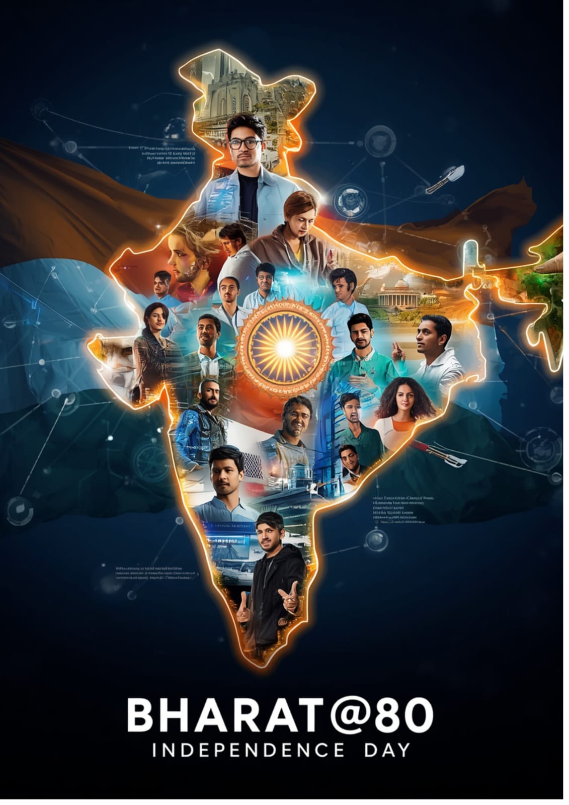 Challenge 1 — AI Poster Design entry by Jack J — Bharat @ 80 challenge